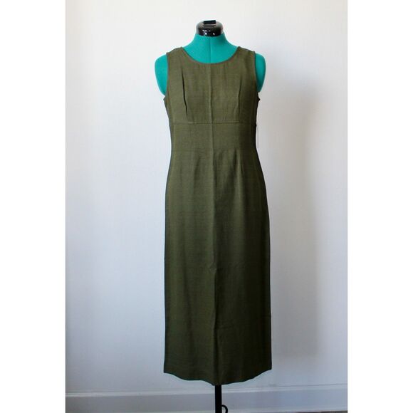 NWT Vintage Karin Stevens Dress Size 4P Green Embroidered Petites 2pc New - Picture 3 of 10